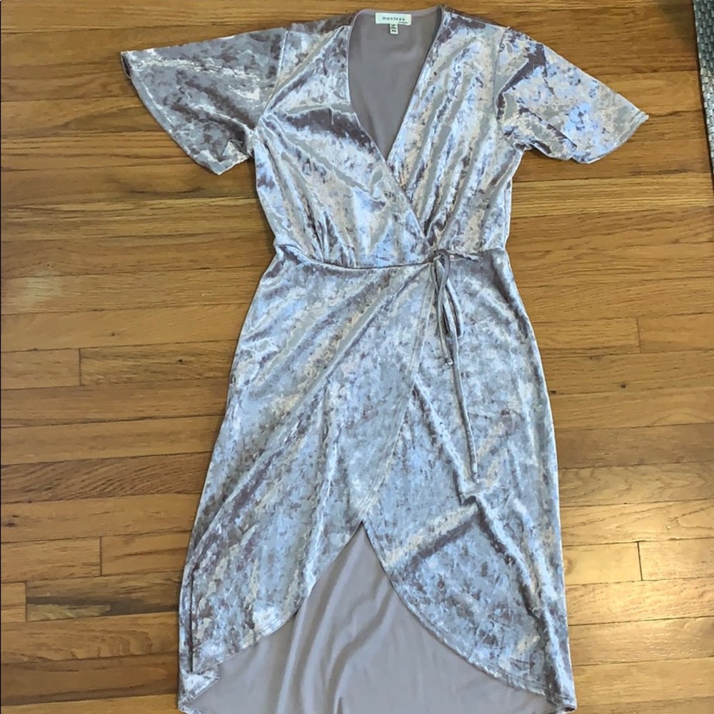 Velvet Blush Wrap Dress